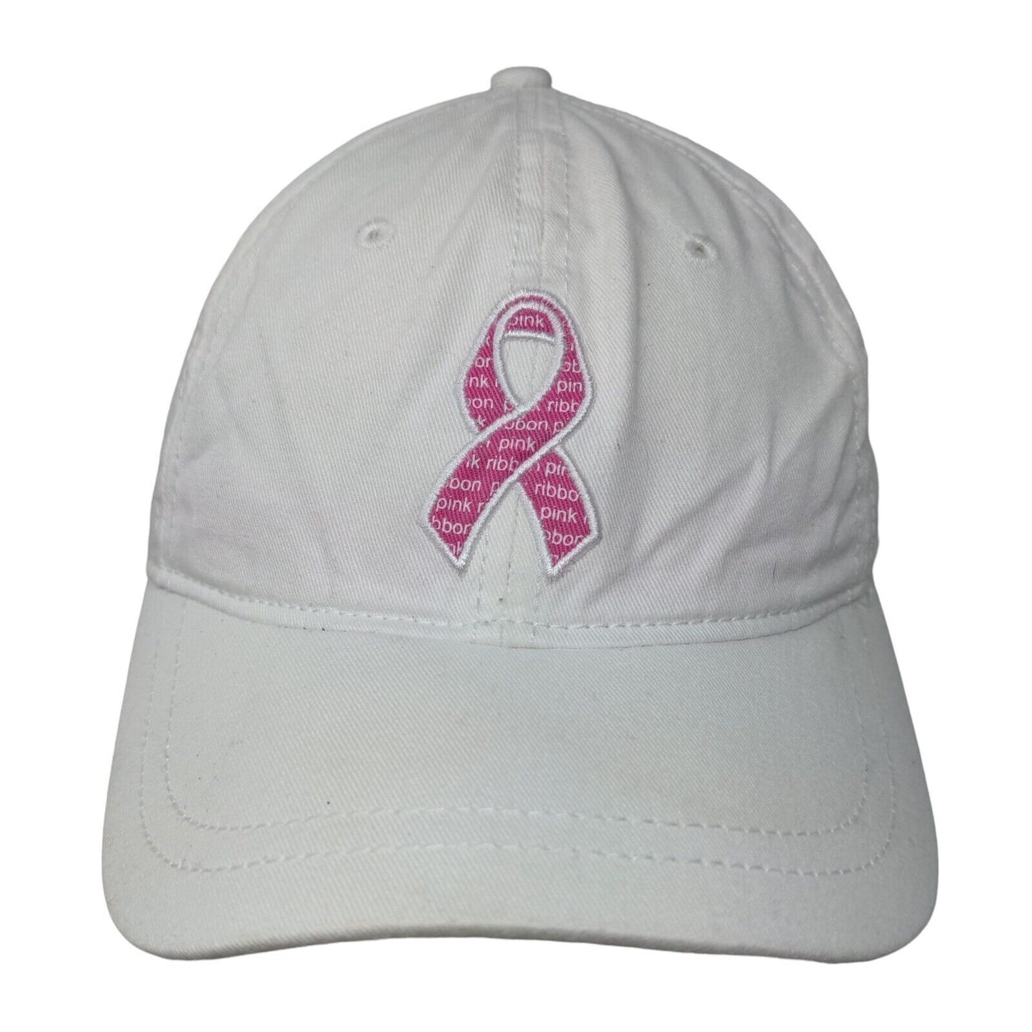 Lady Hagen Women's Slideback Hat White Breast Cancer Awareness Embroidered