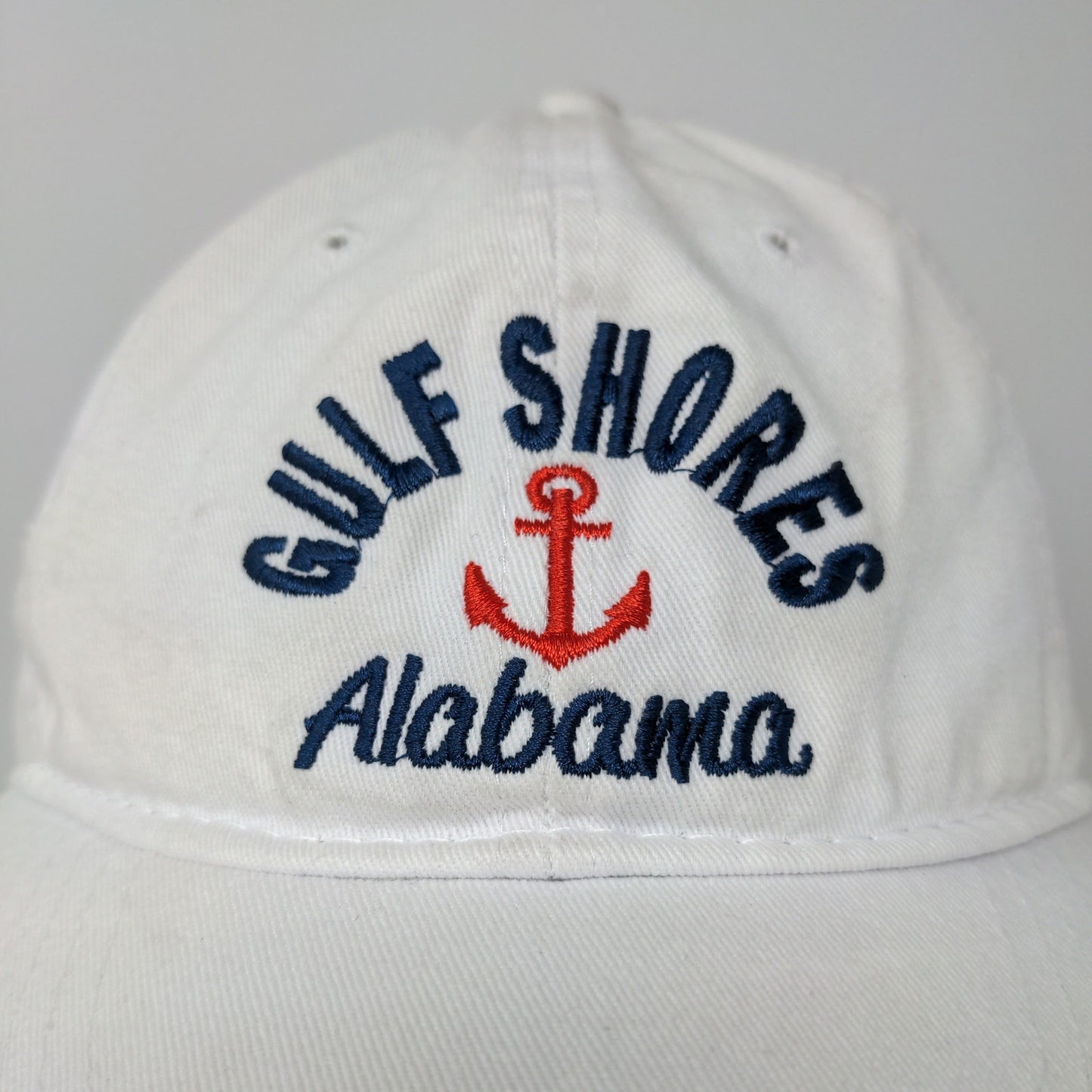 Surf Style Gulf Shores Alabama Strapback Hat White/Cream OSFM Embroidered