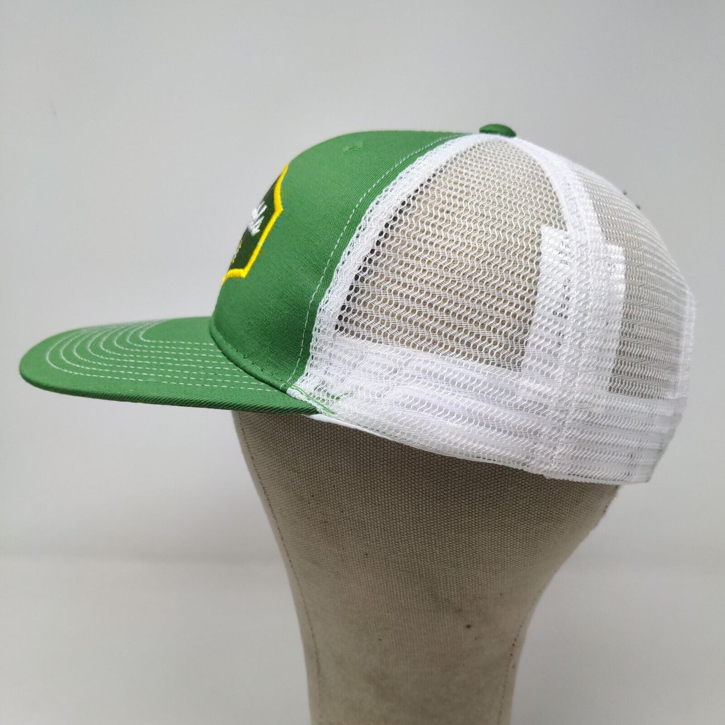 Reynolds Men's Snapback Mesh Back Trucker Hat Green White OSFM Embroidered Logo