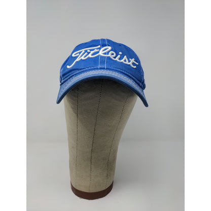 Titleist FJ Pro V1 Slideback Golf Hat Blue White Embroidered Spell Out Logo
