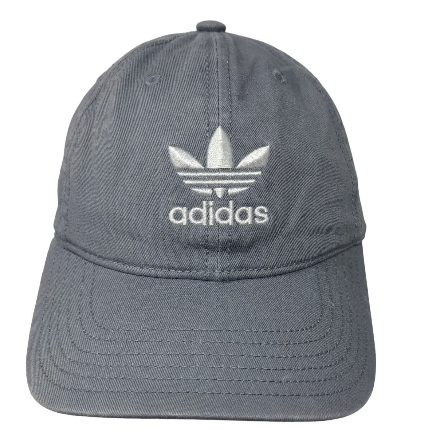 Adidas Men's Slideback Hat Gray Size OSFW Embroidered Trefoil Logo 100% Cotton