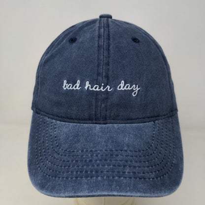 Unbranded Women's Slideback Hat Blue Adjustable Embroidered Bad Hair Day