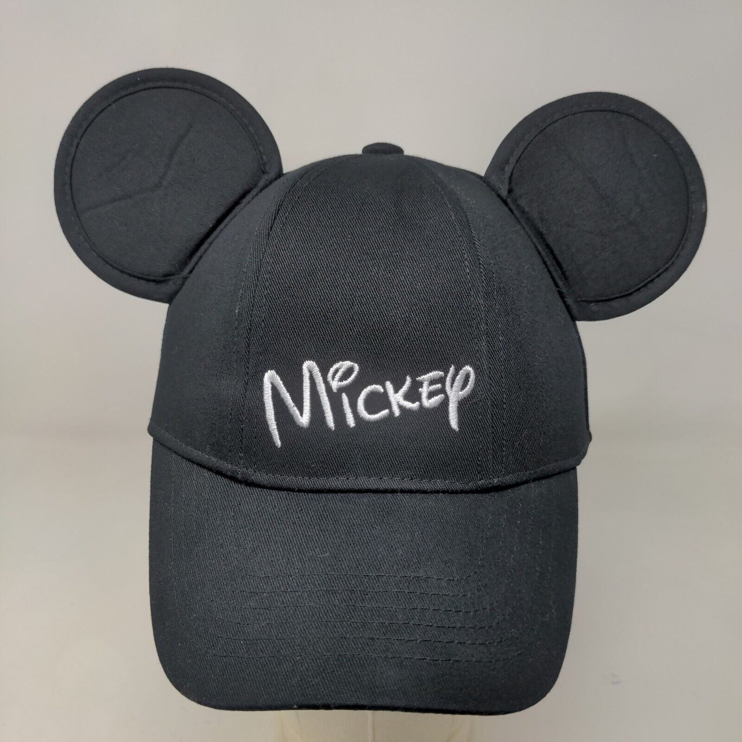 Disney Men's Snapback Mickey Ears Hat Black Adjustable 100% Cotton