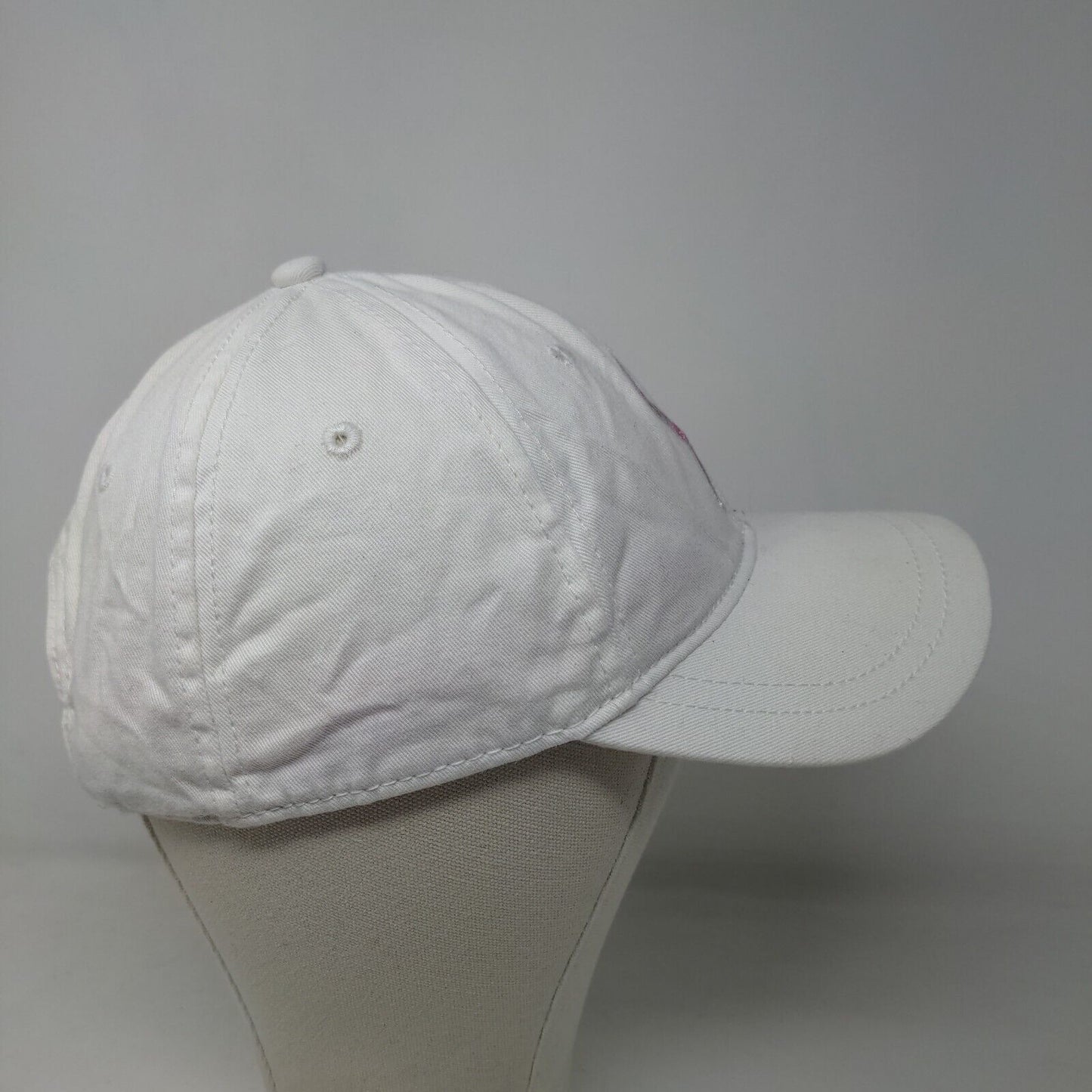 Lady Hagen Women's Slideback Hat White Breast Cancer Awareness Embroidered