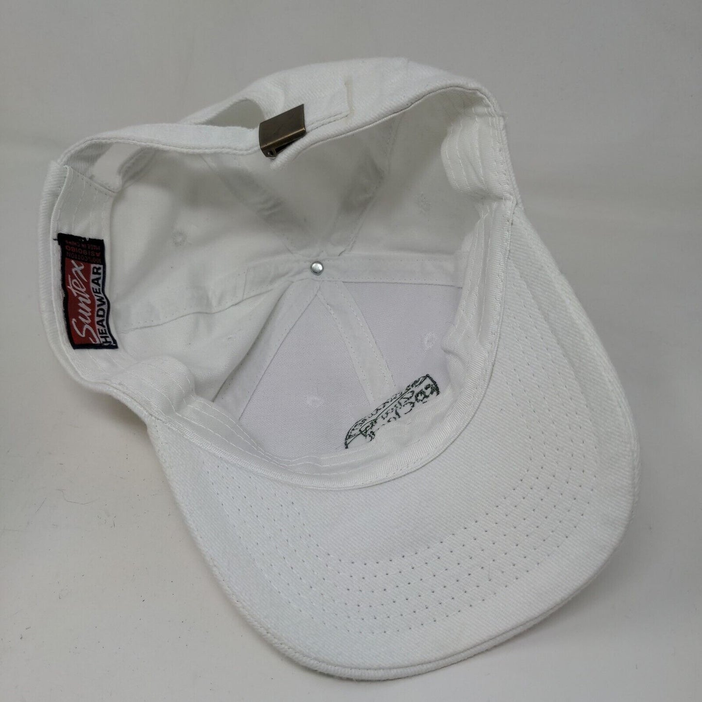 Suntex Men's Slideback Hat White Adjustable Embroidered Logo Narragansett