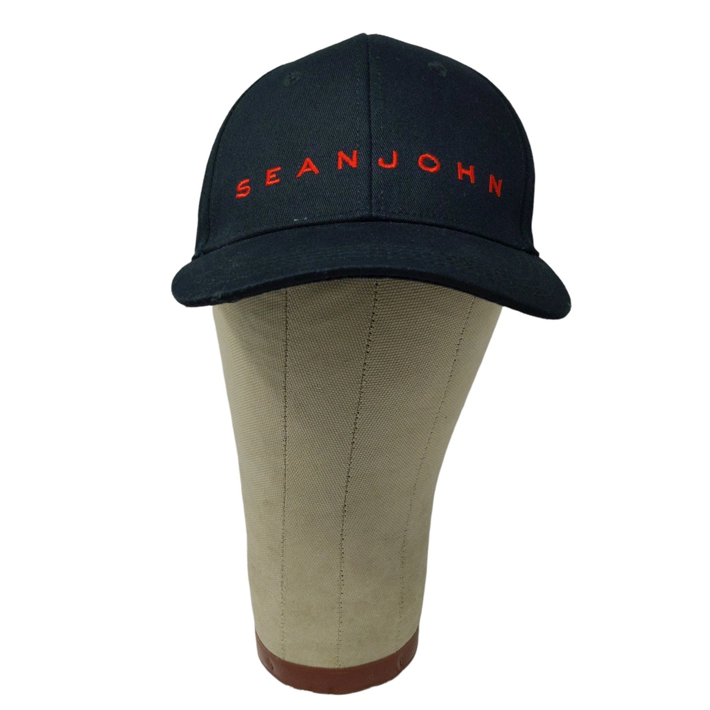 Sean John Cologne Fragrance Snapback Hat Embroidered Logo Spell Out Black