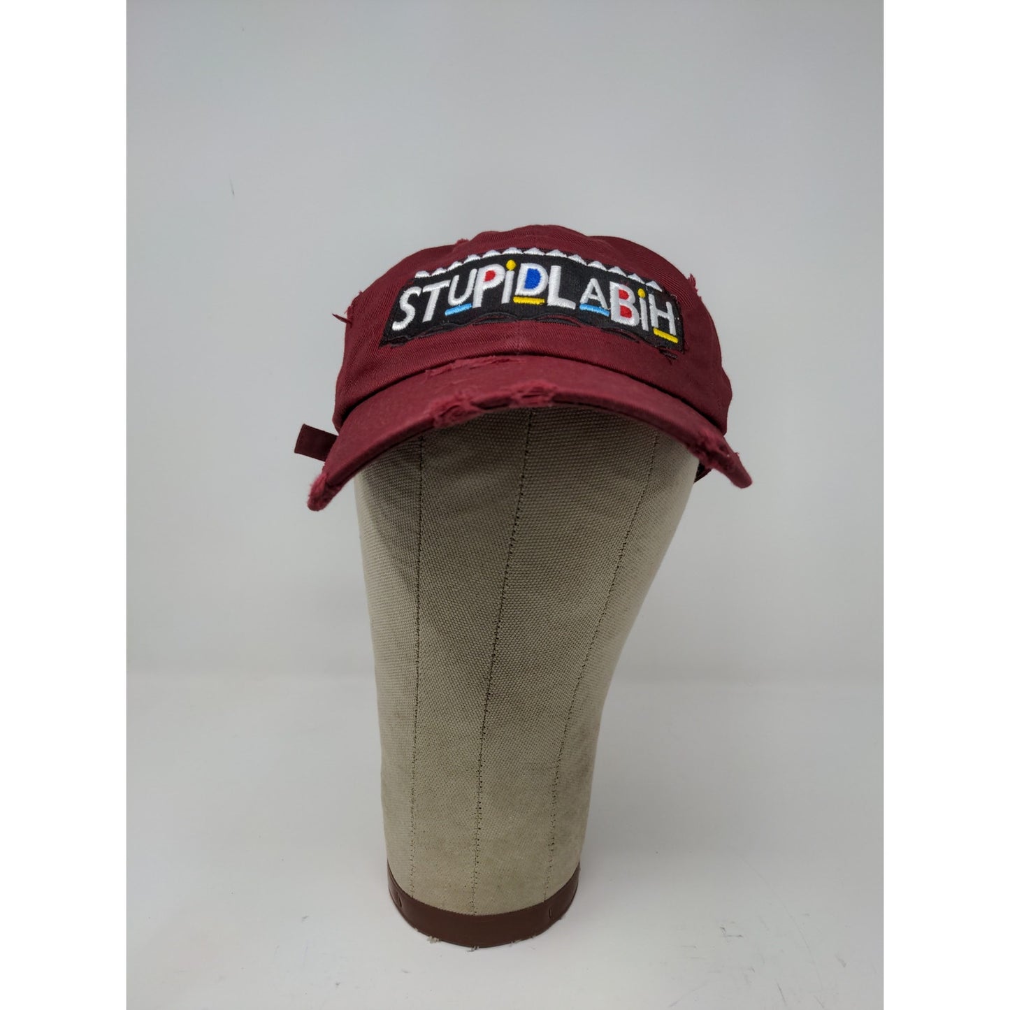 StupidLaBih Slideback Hat Embroidered Logo Kbethos Vintage Cap Red