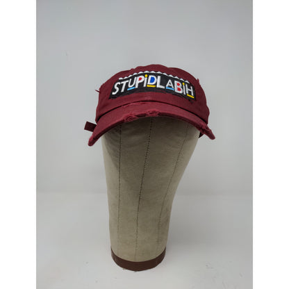StupidLaBih Slideback Hat Embroidered Logo Kbethos Vintage Cap Red