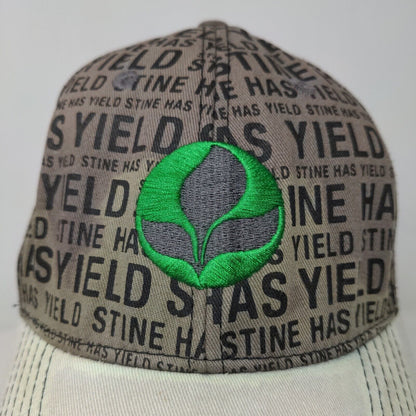 Stine Men's Strapback Hat Tan Gray Embroidered Logo Farmer Seed