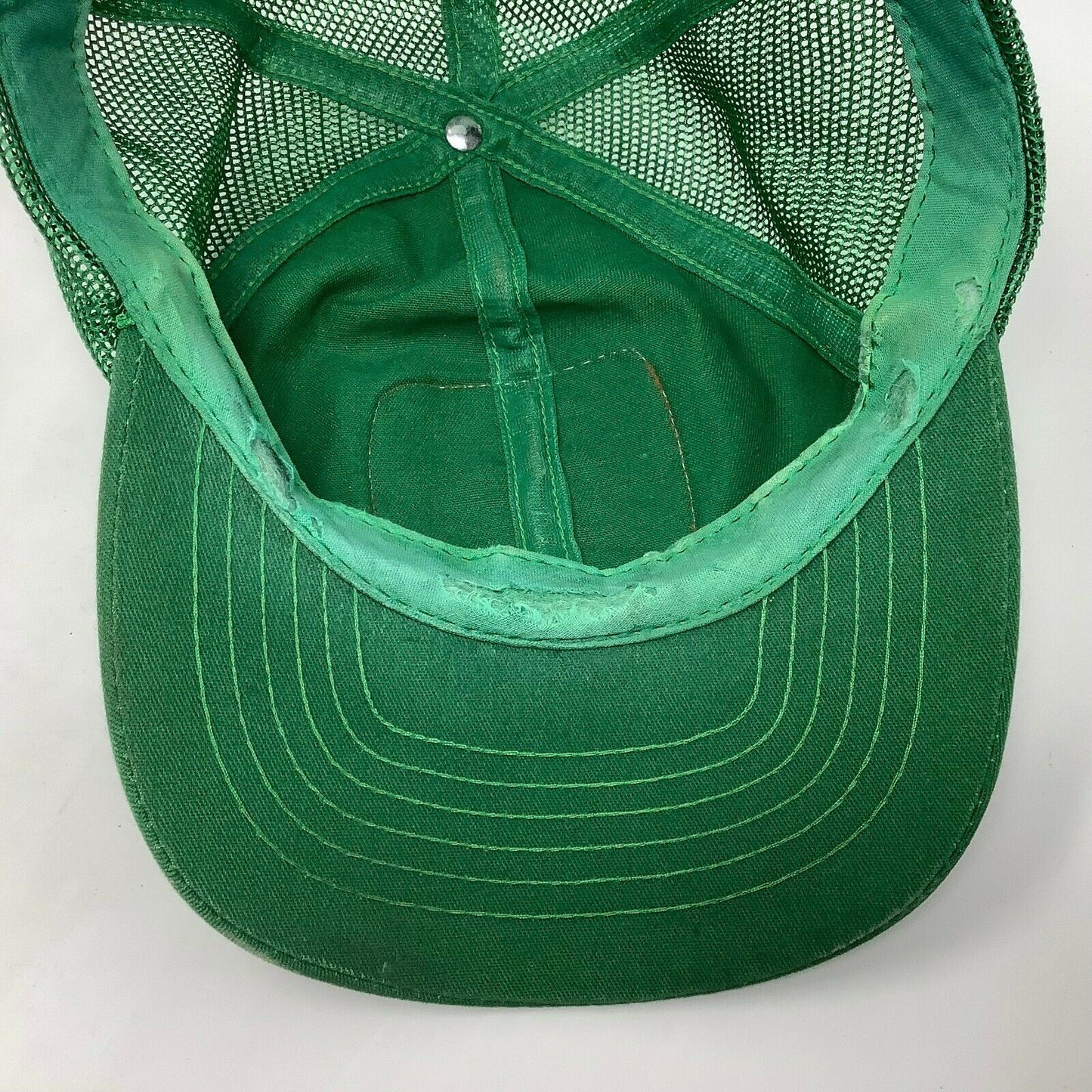 VTG John Deere SnapBack Mesh Back Hat Embroidered Logo Green Swingster Made USA