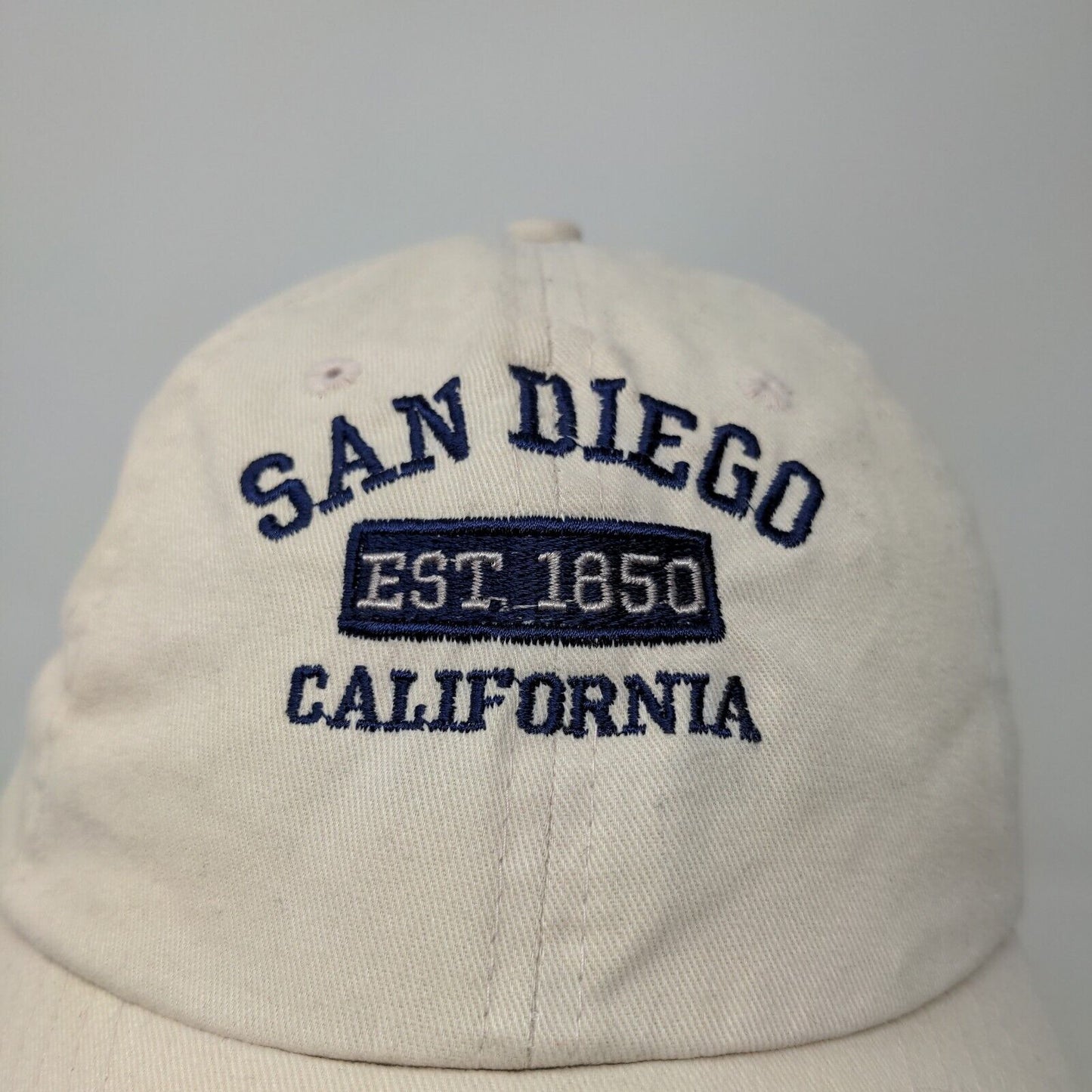 Big X Men's Slideback Hat Tan San Diego California Cap Cotton Embroidered