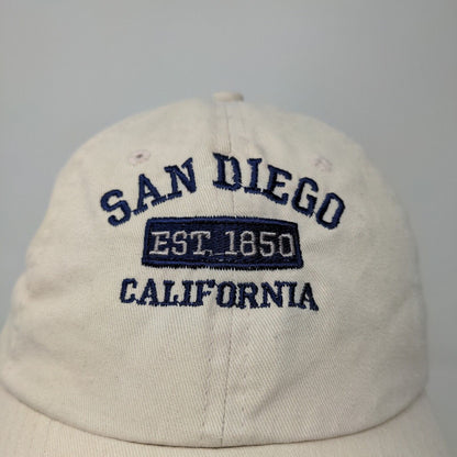 Big X Men's Slideback Hat Tan San Diego California Cap Cotton Embroidered