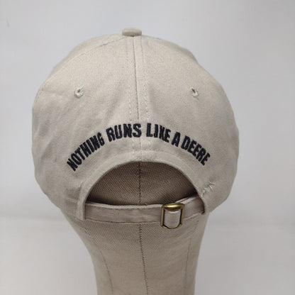 John Deere Men's Slideback Hat Tan OSFA Embroidered Logo 100% Cotton