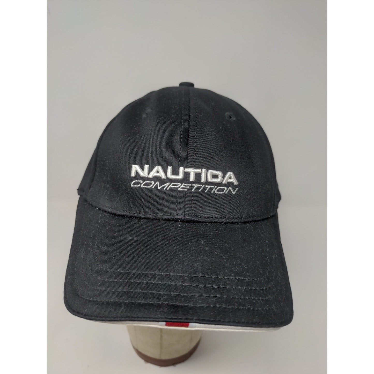 Nautica Competition Fitted Hat Size L/XL Black Embroidered Spell Out