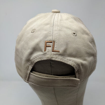 Unbranded Men's Panama City Beach FL Strapback Hat Tan OSFA Embroidered Logo