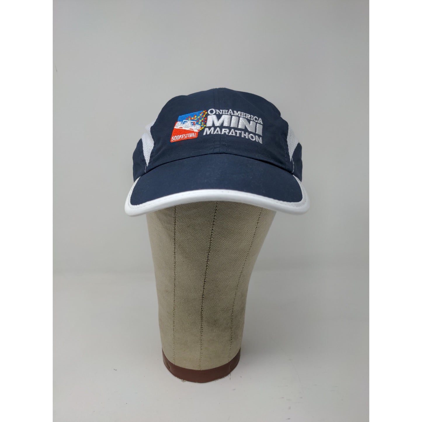 Indy 500 Festival One America Marathon Strapback Hat Blue White Embroidered