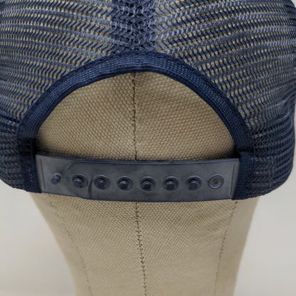 Joe's Junction Blue Snapback Meshback Hat Cap Made in USA Embroidered Spell Out