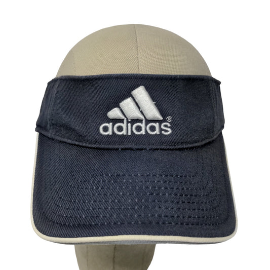 Adidas Strapback Sun Visor Hat Cap Blue Adjustable Embroidered Logo