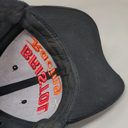 Bristol Racing Men's Strapback Hat Black Embroidered Logo Wool Acrylic Blend