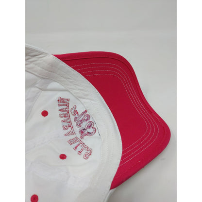 Niagra Falls State Park Slideback Hat White & Pink Embroidered Spell Out