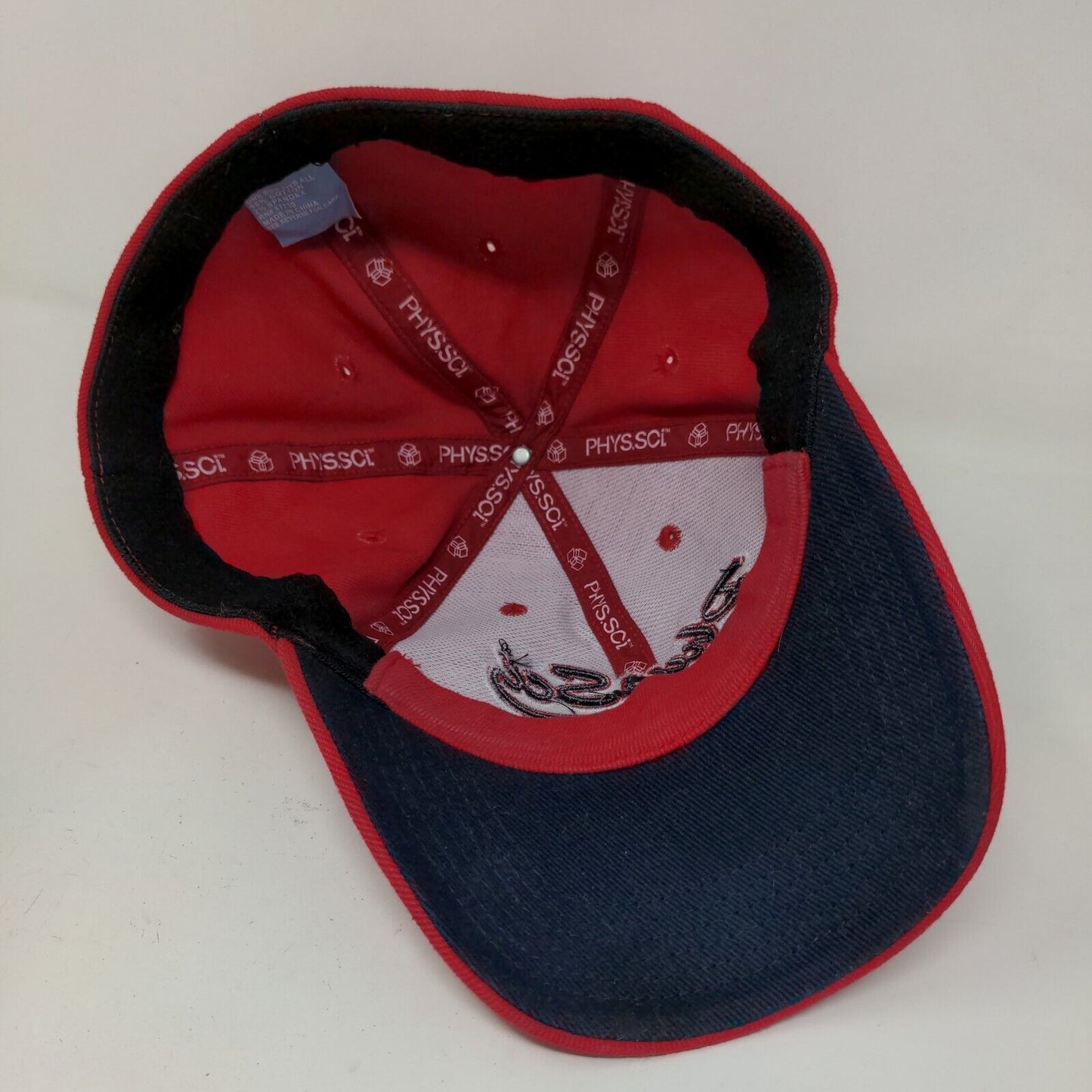 Phys Sci Men's Fitted Hat Red Size OSFA Embroidered Logo Cotton Blend