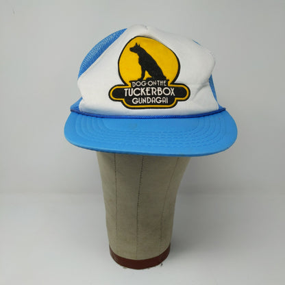 Dog on the Tuckerbox Gundagai Australia Snapback Meshback Hat Blue White