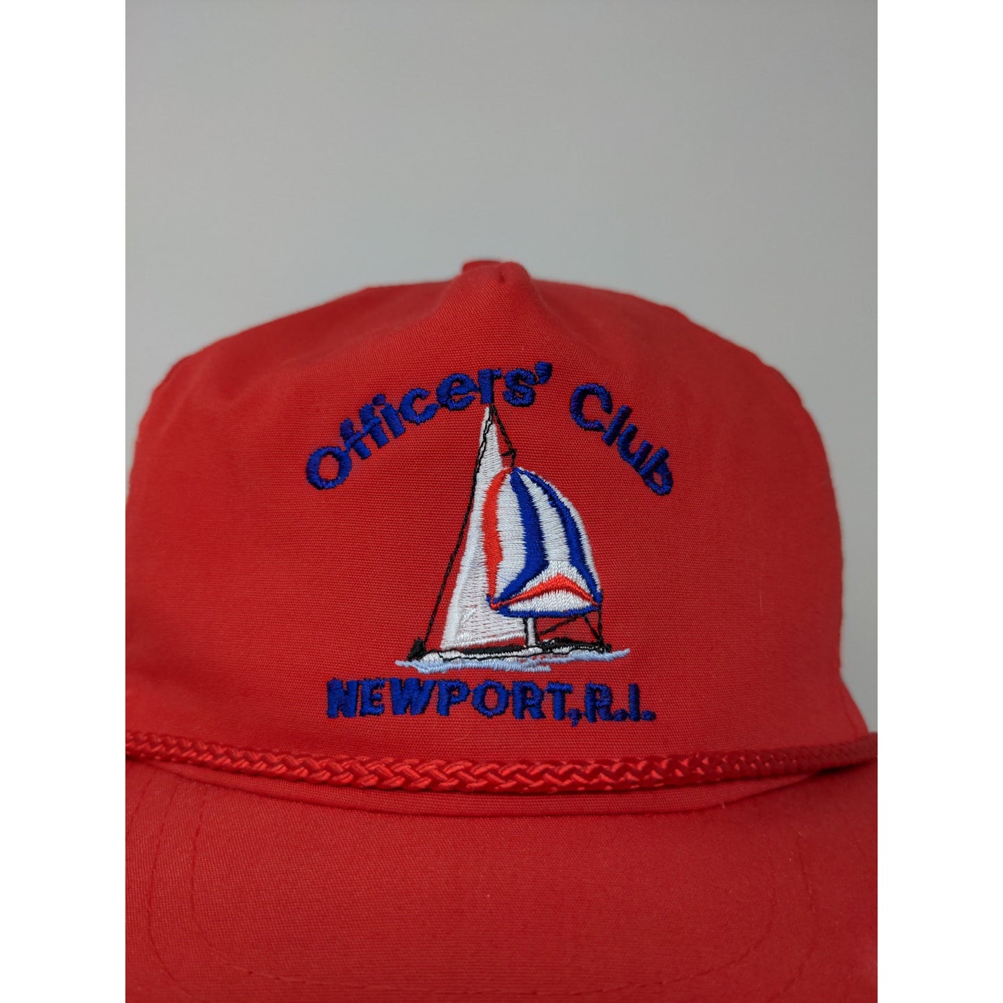 Newport Rhode Island Officers's Club No Problem Cap Slideback Hat Red