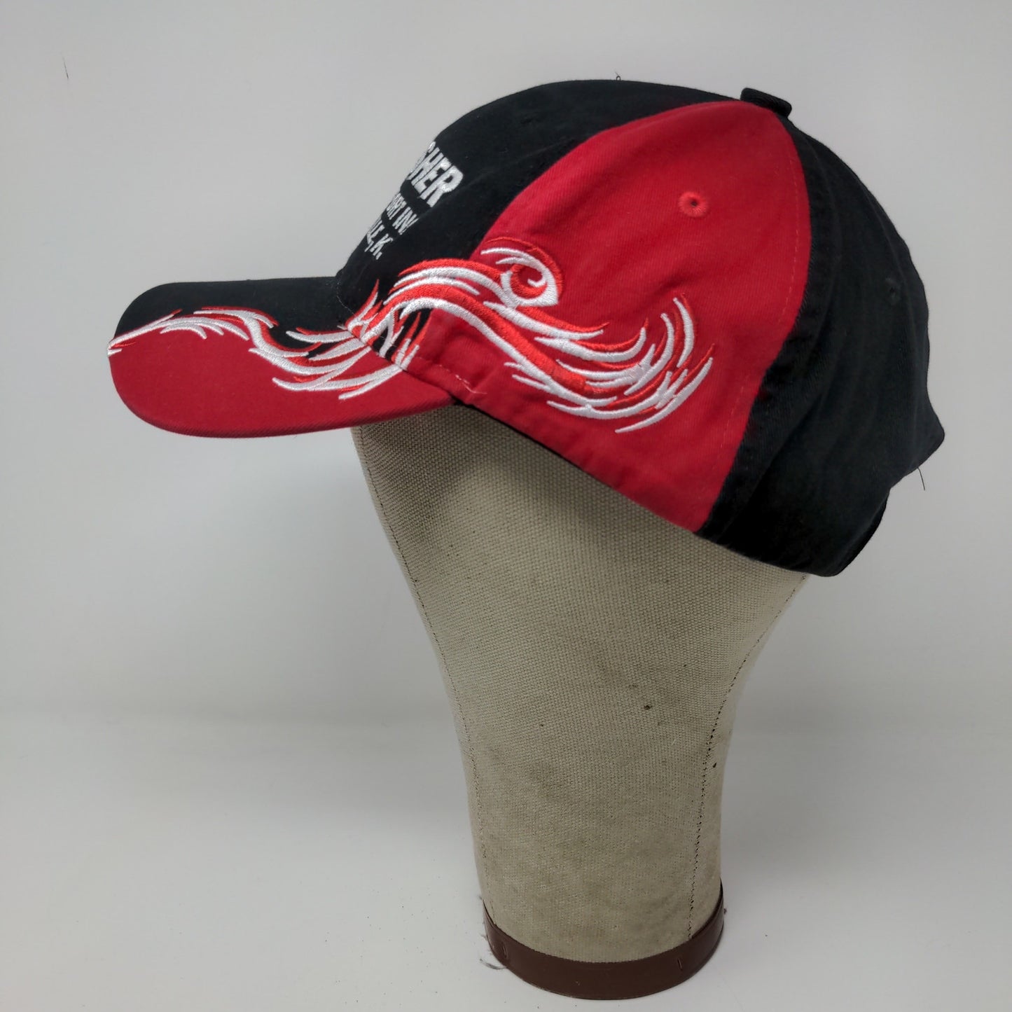 Usher Transport Louisville Kentucky Strapback Hat Embroidered Flames  Red Black