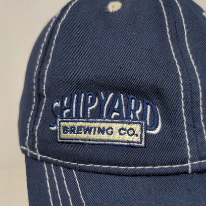Shipyard Brewing Co Men's Snapback Hat Blue Adjustable Embroidered Logo