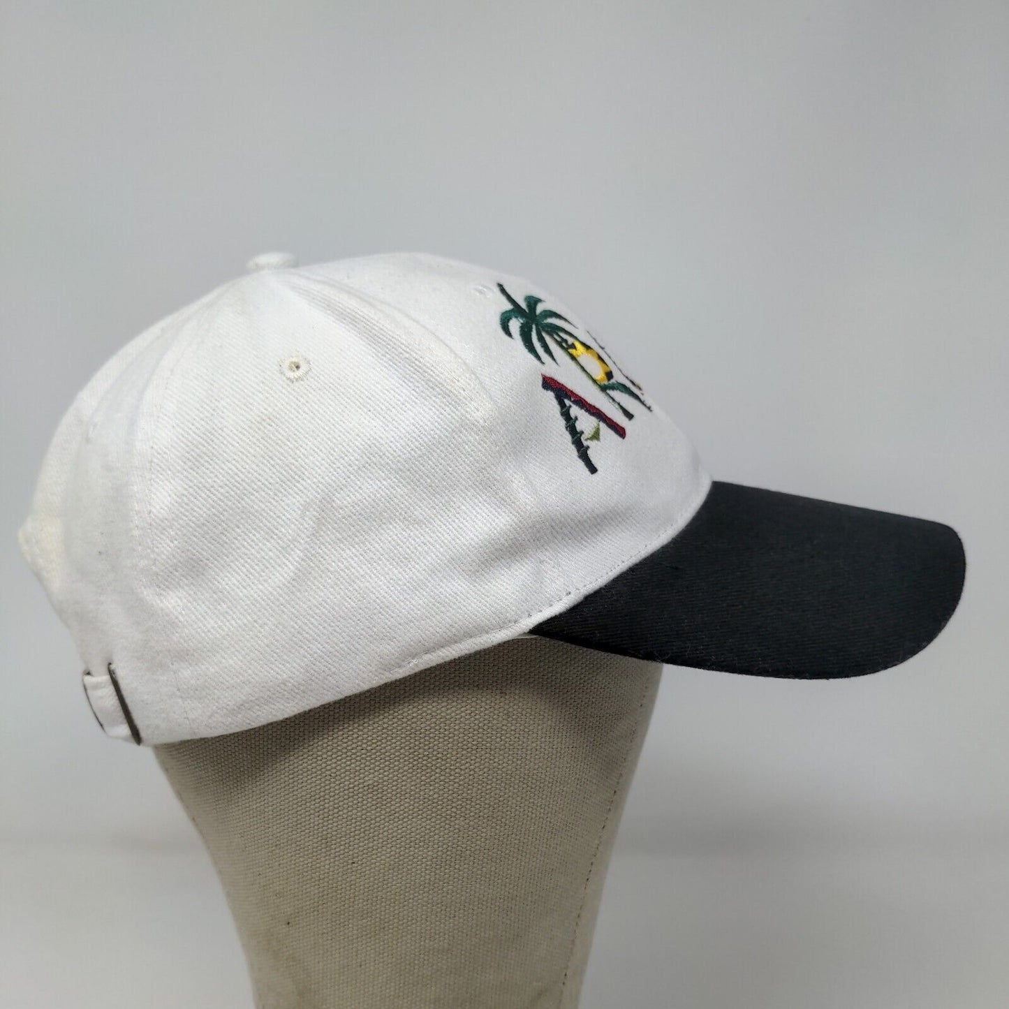 Unbranded Men's Slideback Hat White Aruba Embroidered Colorful Logo