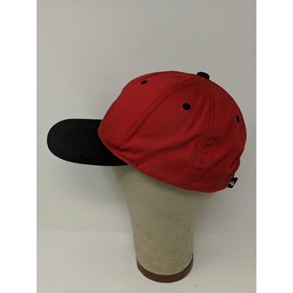 Pacific Headwear 302C Pro Model Strapback Hat Embroidered P Logo Red & Black