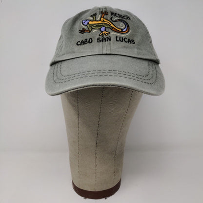 Cabo San Lucas Mexico Strapback Hat Green Adjustable Embroidered Lizard Logo