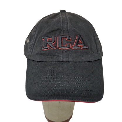 RCA Embroidered Strapback Hat Cap Black Red Accents 100% Cotton