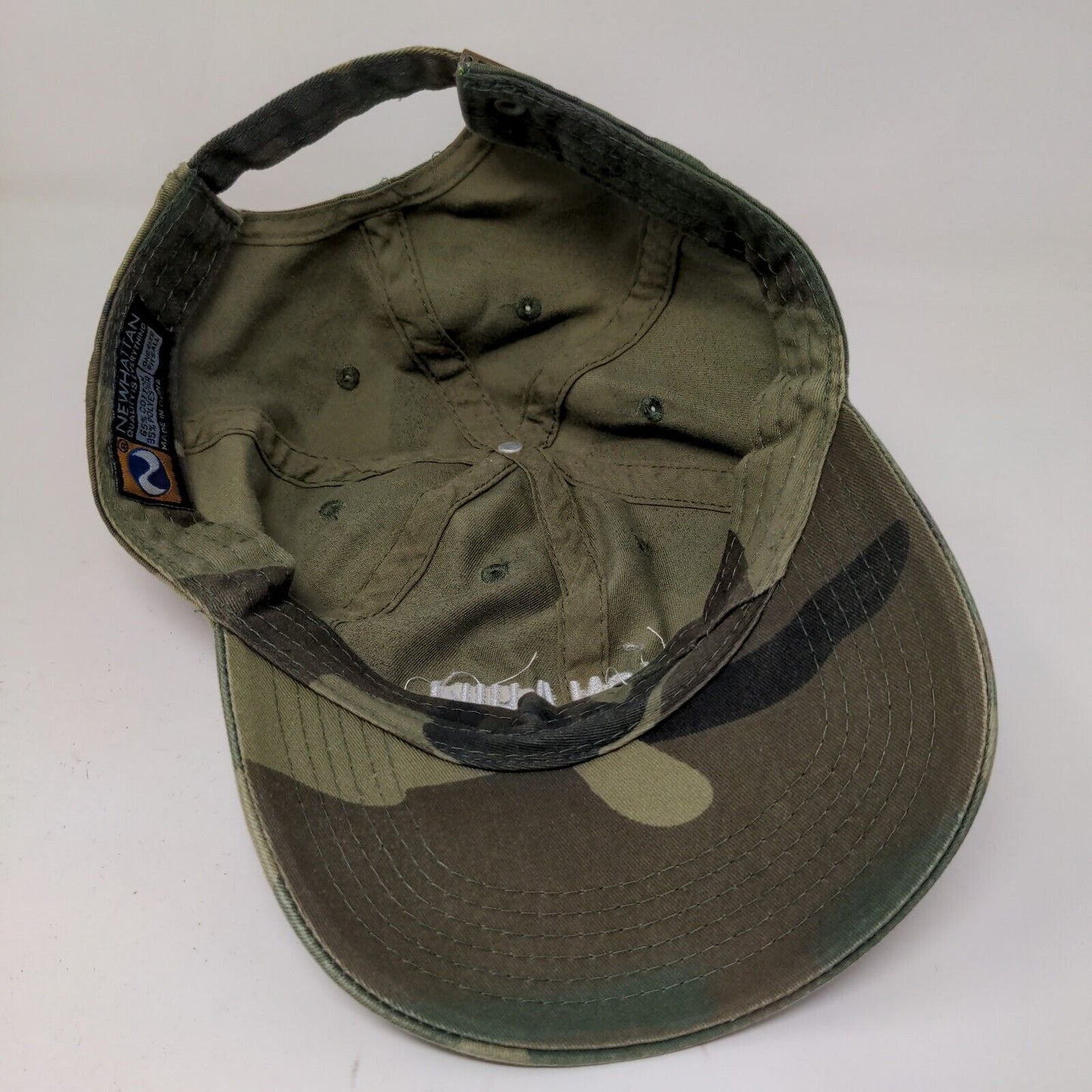 Newhattan Men's Slideback Hat Camo Green OSFA Embroidered City On a Hill Logo