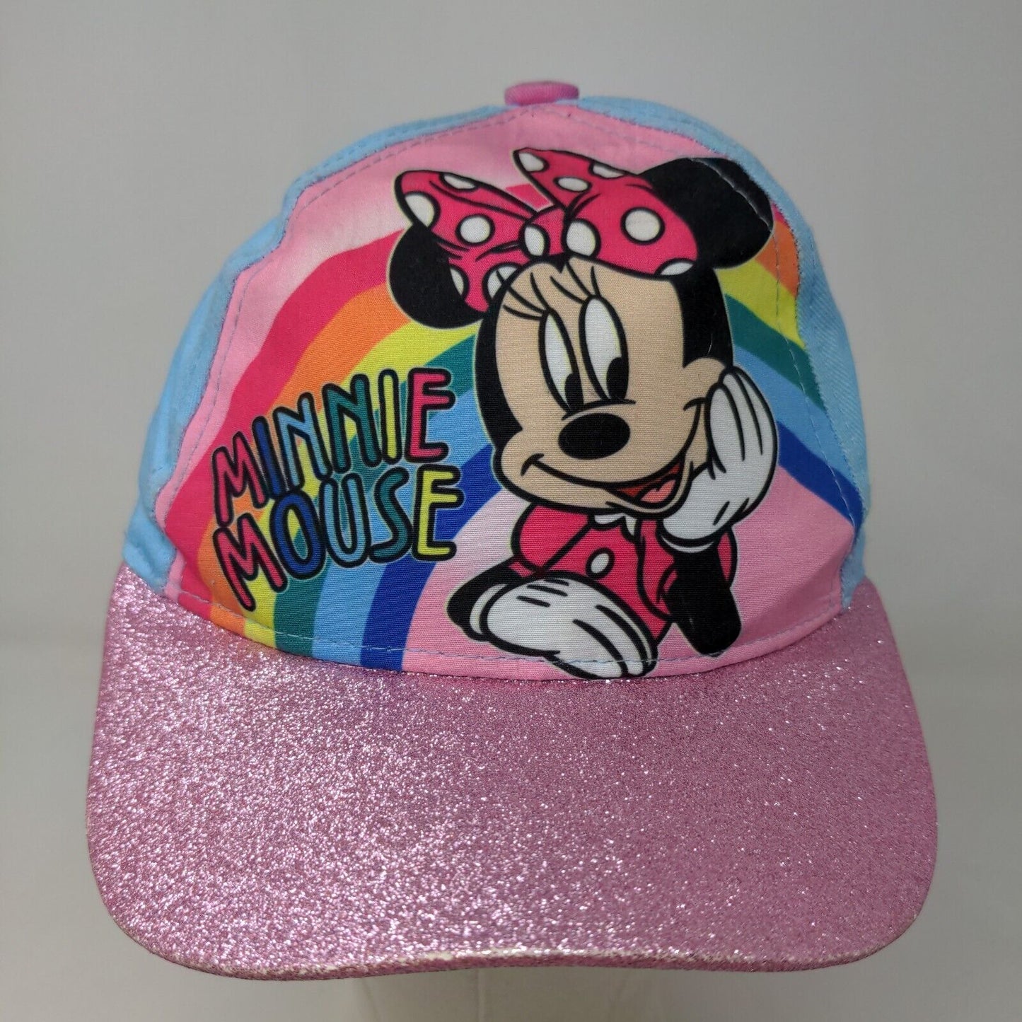 Disney Minnie Mouse Girl's Strapback Hat Blue Pink Adjustable Graphic Logo