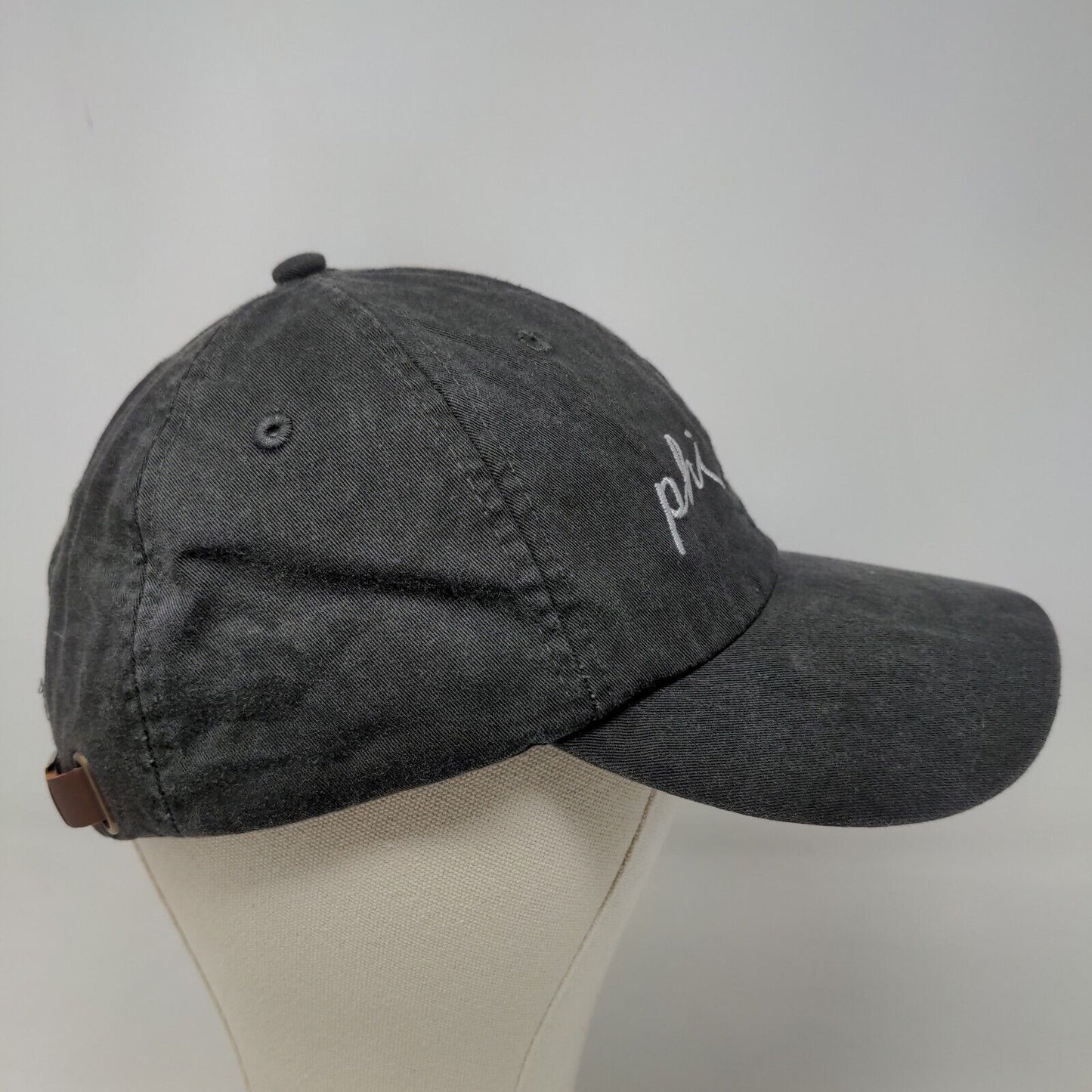 Adams Men's Slideback Hat Gray Adjustable Fraternity Phi Sigma Embroidered Logo