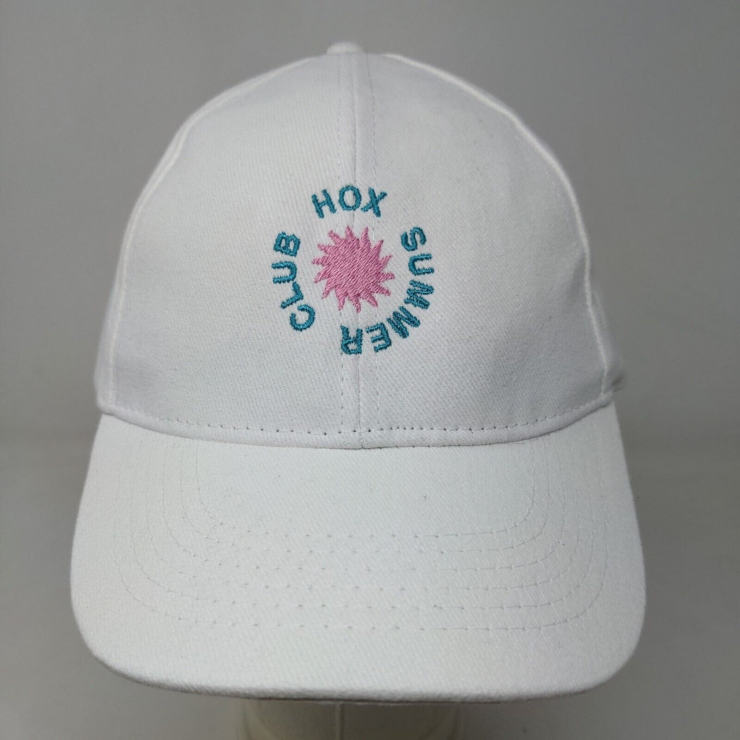 Vista Men's Slideback Hat White Adjustable Embroidered Hox Summer Club Logo