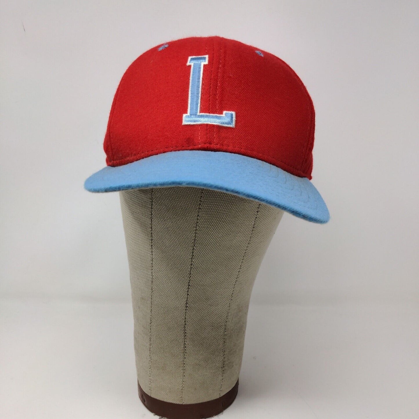 New Era Men's Snapback Hat Red Blue Size M/L Embroidered Logo Made USA