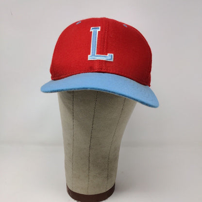 New Era Men's Snapback Hat Red Blue Size M/L Embroidered Logo Made USA