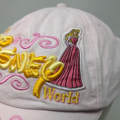 Walt Disney World Girl's Strapback Hat Pink Youth Embroidered Cinderella Aurora