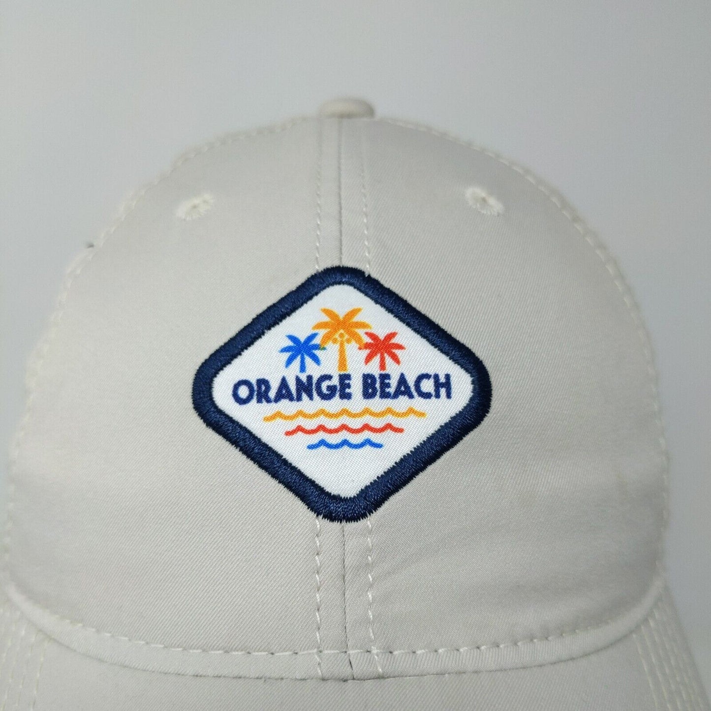 Orange Beach Alabama Slideback Hat Gray Beige Adjustable Embroidered Logo