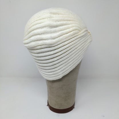 Knit Bonbons Soft Womens Hat Cream 100% Acrylic Knotted Cap Logo