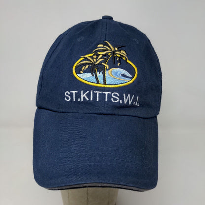 St. Kitts & Nevis Men's Strapback Hat Blue 58CM Embroidered Beach Logo