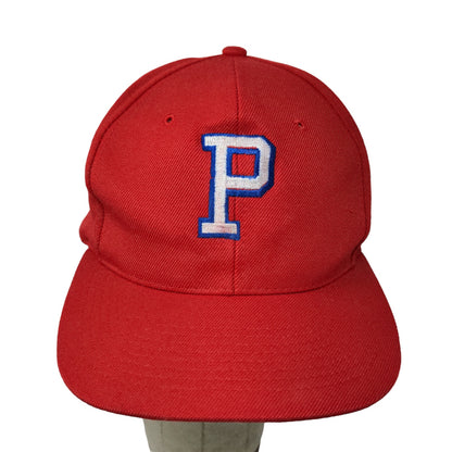 The Sportsman Mens Wool Blend Snapback Hat Red OSFA Embroidered P Logo
