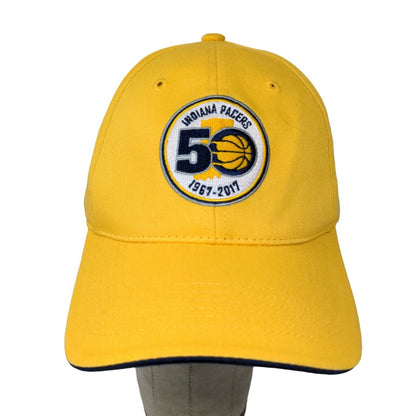 Indiana Pacers Mens Strapback 50th Anniversary Hat Embroidered Yellow Adjusted