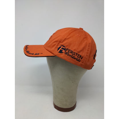 RARE CUSTOM SAMPLE Fersten Worldwide Slideback Hat Embroidered Logo Orange