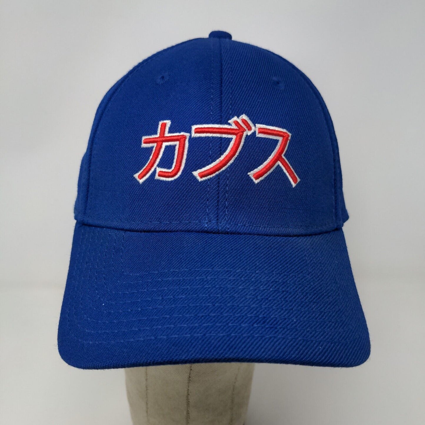 New Era Mens Fitted Hat Blue M/L Asian Script Embroidered Logo