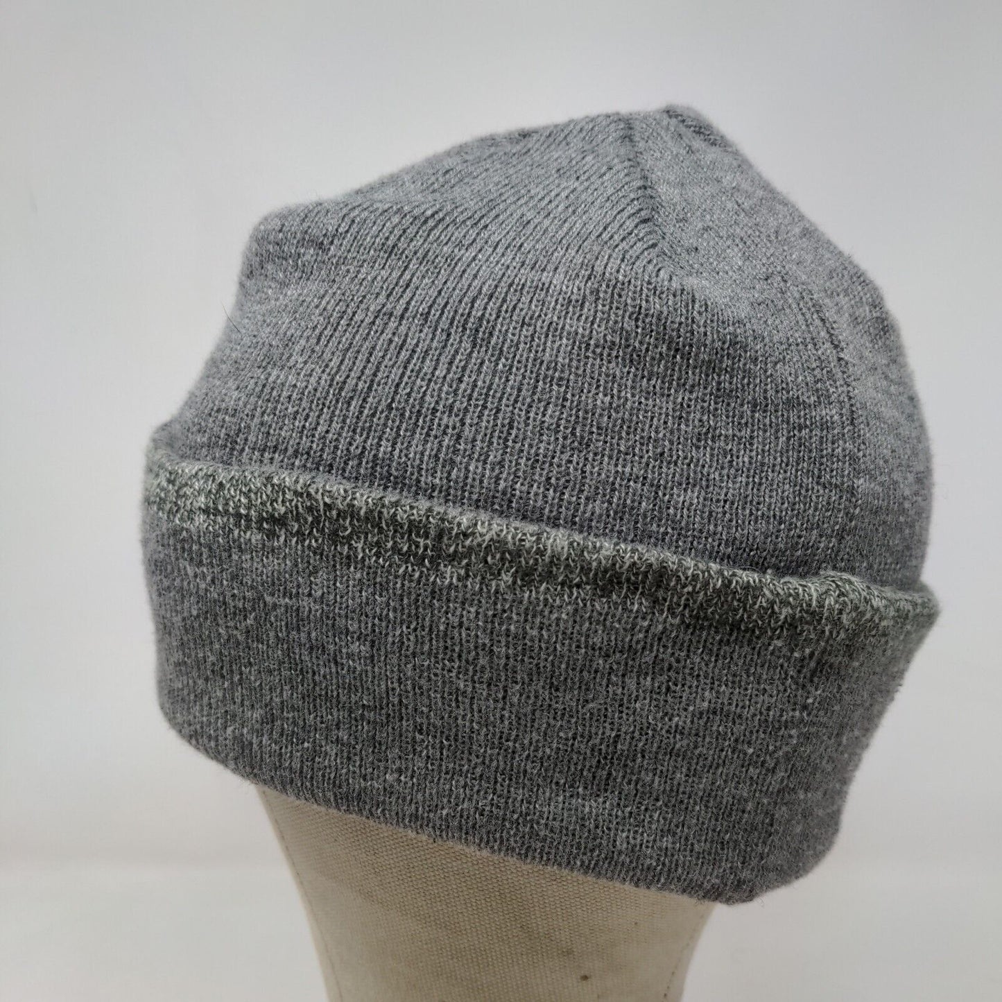Kenneth Cole Reaction Men's Beanie Hat Gray One Size Patch Logo