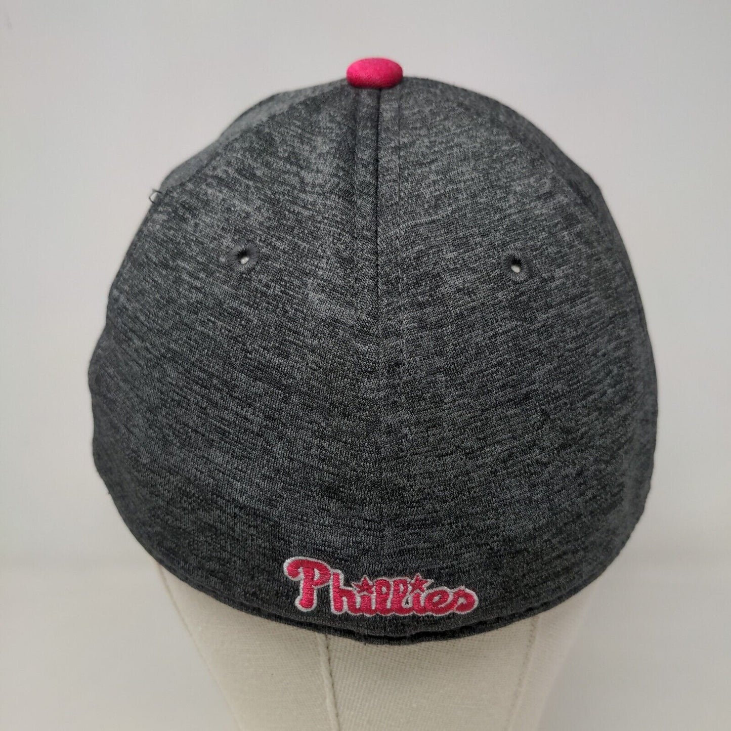 New Era 39Thirty Women's Fitted Hat Gray Pink S/M Embroidered Phillies Logo