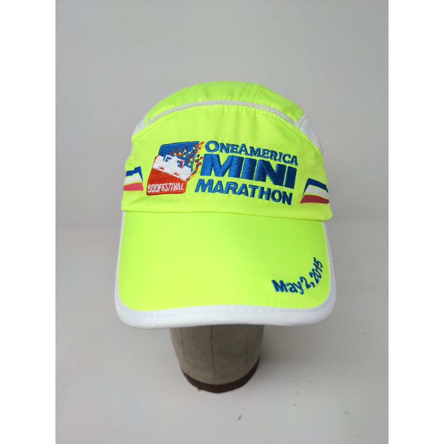 Indy 500 Festival 2015 Mini Marathon Strapback Hat Green Yellow Embroidered